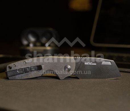 Складной нож SOG Stout SJ, Blackout, Cleaver (SOG 16-03-07-57)