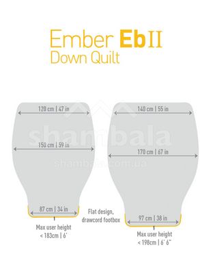 Спальный мешок-квилт Ember EbI (10/4°C), 198 см, Light Grey/Yellow от Sea to Summit (STS AEB1-L)