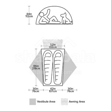 Палатка двухместная Big Agnes Salt Creek SL2, gray/light gray/orange (TSCSL220)