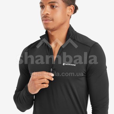 Термофутболка чоловіча Montane Dart XT Zip Neck, Black, L (MNT MDXZNBLAN16)