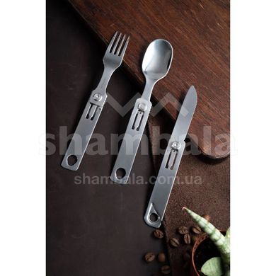 Набір столових приборів Roxon C1 3в1 (ложка, виделка, ніж), grey (C1)