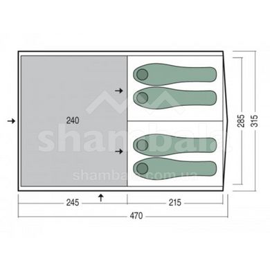 Палатка четырехместная Pinguin Interval 4, Green (PNG 143.4.Green)