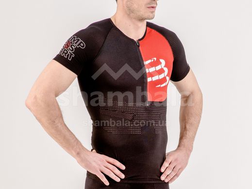 Чоловіча футболка Compressport Triathlon Postural Aero SS Top, Black, S (TSTRIV3-SS99-1S)