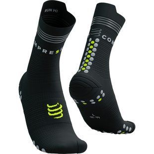 Носки Compressport Pro Racing Socks V4.0 Run High Flash, Black/Fluo Yellow, T1 (7630102555400)