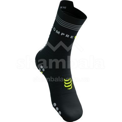 Носки Compressport Pro Racing Socks V4.0 Run High Flash, Black/Fluo Yellow, T1 (7630102555400)