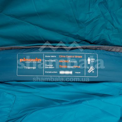 Спальный мешок Pinguin Tramp (11/7°C), 195 см - Left Zip, Petrol (PNG 237368) 2020