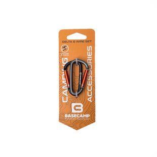 Набір алюмінієвих сервісних карабінів Base Camp Delta 6 Straight Set, 2 шт, Black/Grey (BCP 61415)