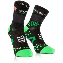 Носки Compressport Pro Racing socks V2.1 Run High, Black/Green, T1 (Old) (RSHV211-99GR-T1)