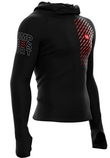 Чоловіча кофта з рукавом реглан Compressport 3D Thermo UltraLight Racing Hoodie, Black, М (HD3D-99-2M)