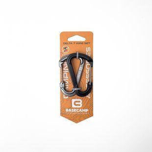 Набір алюмінієвих карабінів Base Camp Delta 7 Wire Set, 2 шт, Black/Grey (BCP 60915)