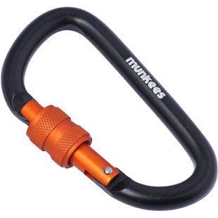 Карабін Munkees D with Screw Lock 8 мм x 80 мм, Black (6932057832485)