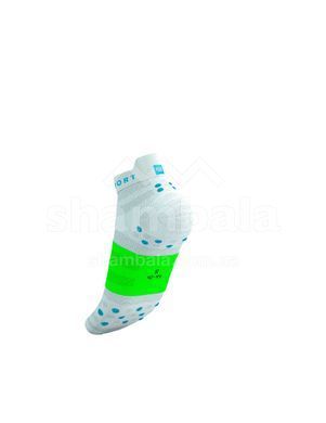 Шкарпетки Compressport Pro Racing Socks V4.0 Ultralight Run Low, White/Norse Blue/Neon Green, T3 (CMS XU00051B5206T3)