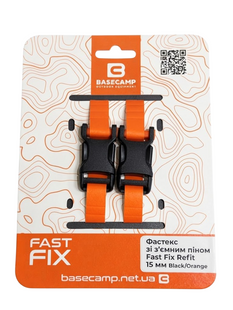Фастекс зі з'ємним піном Base Camp Fast Fix Refit 15 мм, Black/Orange, 2 шт (BCP 110806)
