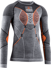 Термофутболка чоловіча X-Bionic Apani 4.0 Merino Shirt Round Neck LG SL Men, Black / Grey / Orange, S (XB AP-WT06W19M.В080-S)