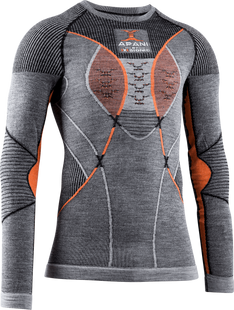 Термофутболка мужская X-Bionic Apani 4.0 Merino Shirt Round Neck LG SL Men, Black/Grey/Orange, S (XB AP-WT06W19M.В080-S)