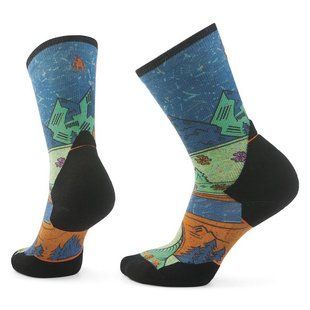Шкарпетки жіночі Smartwool Women's Trail Run Targeted Cushion Mountain Print Crew, Twilight Blue, M (SW SW002698.G74-M)