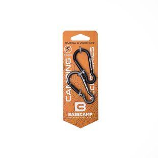 Набір алюмінієвих сервісних карабінів Base Camp Omega 6 Straight Set, 2 шт, Black/Grey (BCP 61215)