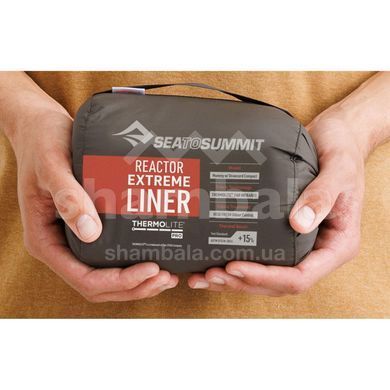 Вкладиш в спальник Sea to Summit Reactor Extreme Sleeping Bag Liner, Spicy Orange, Standart, Mummy w/ Drawcord, 198 см (STS ASL031071-190804)