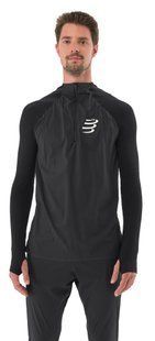 Чоловіча кофта з рукавом реглан Compressport Hurricane Windproof Seamless HZ Top, Black, XS/S (7630102585896)