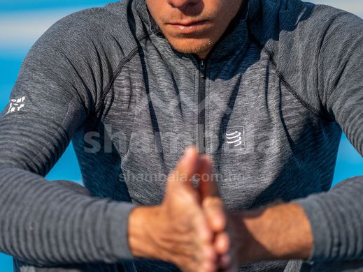 Чоловіча кофта з рукавом реглан Compressport Seamless Zip Sweatshirt, Black, M (SWS-Z-990B-00M) 2021/22