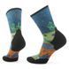 Шкарпетки жіночі Smartwool Women's Trail Run Targeted Cushion Mountain Print Crew, Twilight Blue, S (SW SW002698.G74-S)