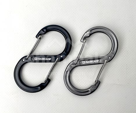 Набор алюминиевых сервисных карабинов Base Camp Sigma 8 Wire Set, 2 шт, Black/Grey (BCP 61015)