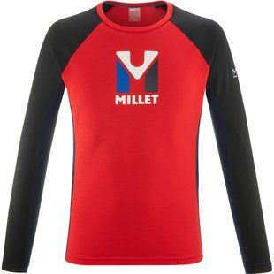 Футболка с длинным рукавом мужская Millet TRILOGY LOGO WOOL TS LS M, Rouge/Noir - р.XL (3515729948771)