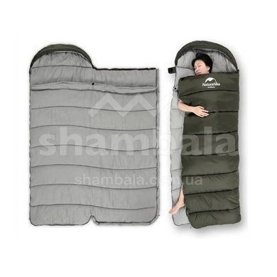 Спальний мішок Naturehike U350S NH20MSD07 (-3/-6&deg;С), 190 см - Left Zip, Brown (2000999788994)