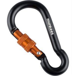 Карабін Munkees 3249 Pear with Screw Lock 8 mm x 80 mm Black (MNKS 3249-BK)