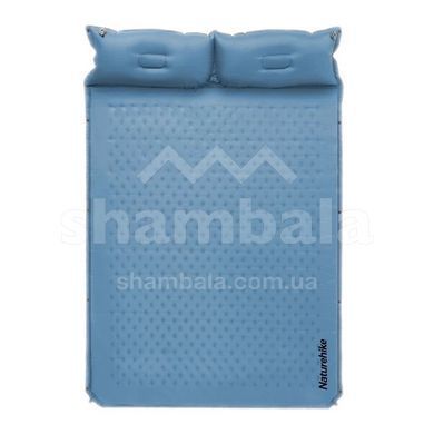 Самонадувний килимок двомісний з подушкою Naturehike CNH22DZ013, 196х132х3см, Blue (6975641889557)