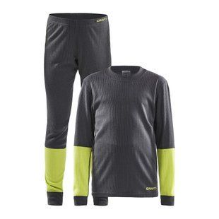Набор термобелья детский Craft Baselayer Set J, Asphalt/Acid, р.110/116 (CRFT 1905355.995618-110/116)