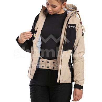 Гірськолижна жіноча мембранна куртка Kilpi FLIP-W, beige/black, 38 (WL0111KIBEG38)