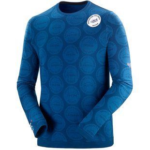 Футболка з довгим рукавом Compressport Training Tshirt LS Badges - Mont Blanc 2020, Blue, M (AM00034L 500 00M)