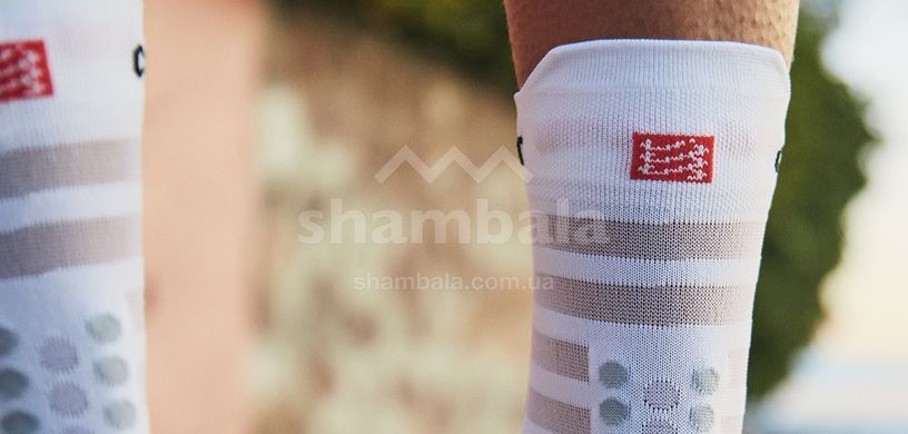 Шкарпетки Compressport Pro Racing Socks V4.0 Ultralight Run High, White/Alloy, T1 (7630102522310)