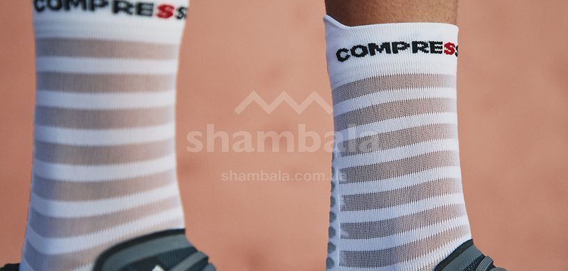 Шкарпетки Compressport Pro Racing Socks V4.0 Ultralight Run High, White/Alloy, T1 (7630102522310)