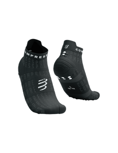 Шкарпетки Compressport Pro Racing Socks V4.0 Run Low - Black Edition 2023, Black/White, T1 (XU00086L 910 0T1)