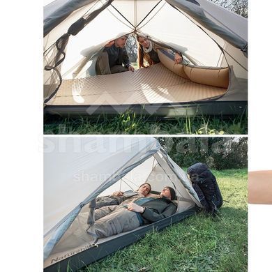 Самонадувний килимок з подушкою Naturehike NH15Q002-D, 185х60х2.5см, Beige (6927595782576)