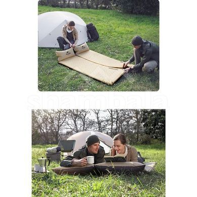 Самонадувний килимок з подушкою Naturehike NH15Q002-D, 185х60х2.5см, Beige (6927595782576)