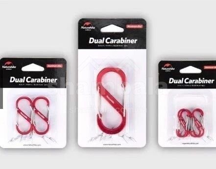 Карабин Naturehike S-type&nbsp;NH20GS004, 40&nbsp;мм, S, Red, 4 шт (6927595747100)