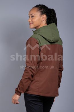 Трекінгова жіноча куртка Soft Shell Tatonka Lajus W's Hooded Jacket, Bark Green/Aubergine Red, 36 (TAT 8432.236-36)