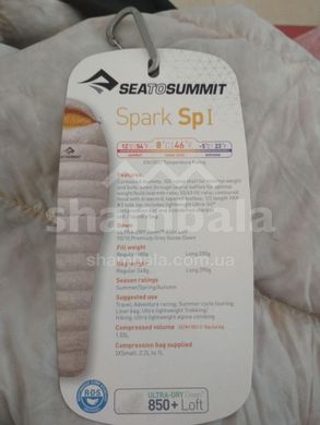 Спальний мішок Sea To Summit Spark Sp1 Ultra Dry (12/8°C), 183 см - Left Zip, Grey (STS ASP1-R180L-UD)
