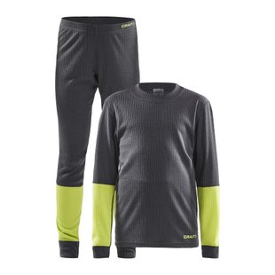 Набор термобелья детский Craft Baselayer Set J, Asphalt/Acid, р.74/80 (CRFT 1905355.995618-74/80)