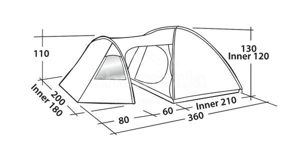 Палатка трехместная Easy Camp Eclipse 300, Rustic Green (120386)