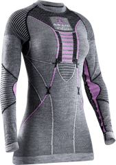 Термофутболка жіноча X-Bionic Apani 4.0 Merino Shirt Round Neck LG SL Wmn, Black / Grey / Magnolia, XL (XB AP-WT06W19W.B343-XL)