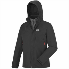 Мембранная мужская теплая куртка 3 в 1 для треккинга Millet Pobeda 3in1, Black/Heather Grey, XXL (MIV7147H 6282_2XL)