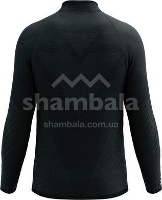 Мужская кофта с рукавом реглан Compressport Seamless Zip Sweatshirt, Black Melange, L (7630102557718)