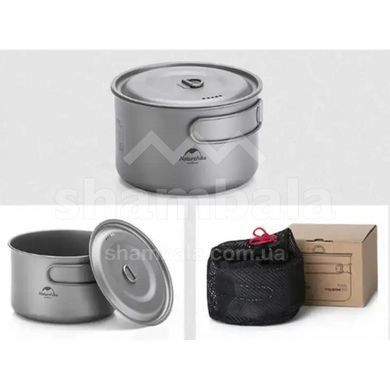 Кастрюля титановая со складной ручкой Naturehike NH18T101-A, 0.8 л, Silver (6927595733554)