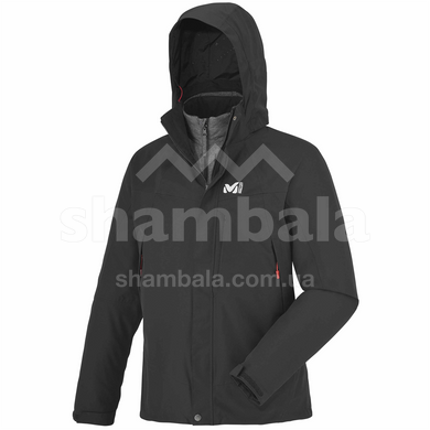 Мембранна чоловіча тепла куртка 3 в 1 для трекінгу Millet Pobeda 3in1, Black/Heather Grey, XXL (MIV7147H 6282_2XL)