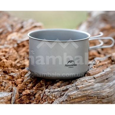 Кастрюля титановая со складной ручкой Naturehike NH18T202-B, 1.3 л, Silver (6927595733561)