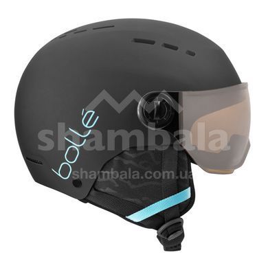 Шлем горнолыжный детский Bolle Quiz Visor Premium, Matte Black/Blue/Orange Gun Visor Cat 2, 52-55 см (BL QUIZVP.31937-52/55)